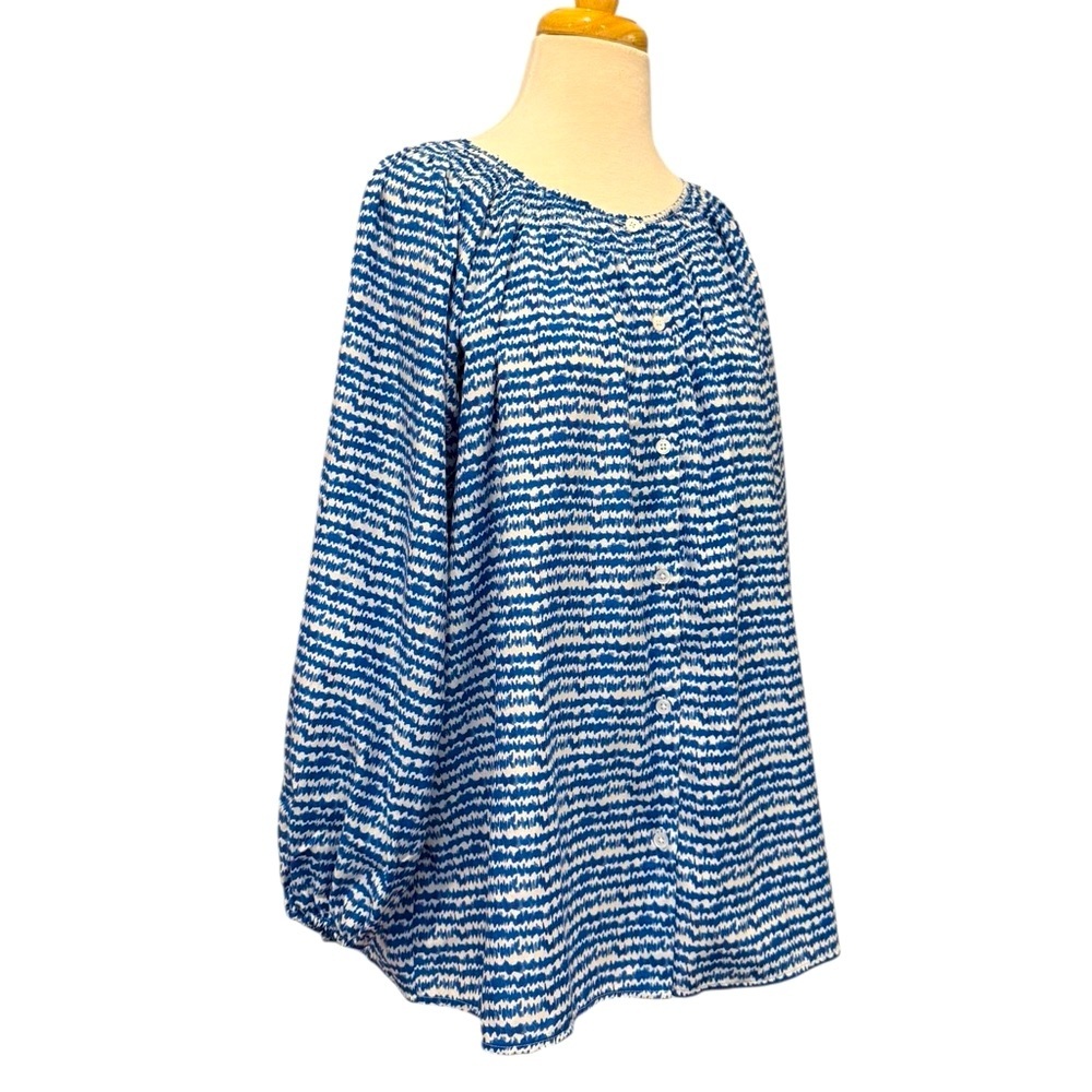 Tucker NYC The Classic Blouse Cobalt Sound Silk Cotton XL NWT - Picture 3 of 10